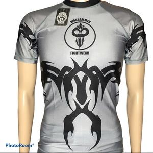 Warhammer gray black short sleeve rash guard